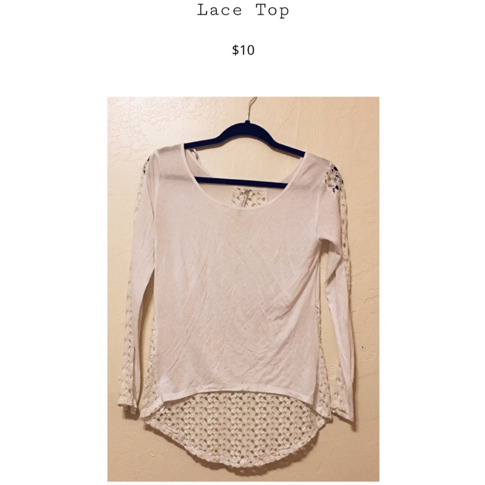 White lace high/low blouse!